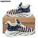 thumbnail image 1 of Zapatillas clásicas Doginthehole de moda para mujer, diseño moderno con estampado de bandera estadounidense, zapatos casuales con cordones para deportes al aire libre y para correr., 1 of 6
