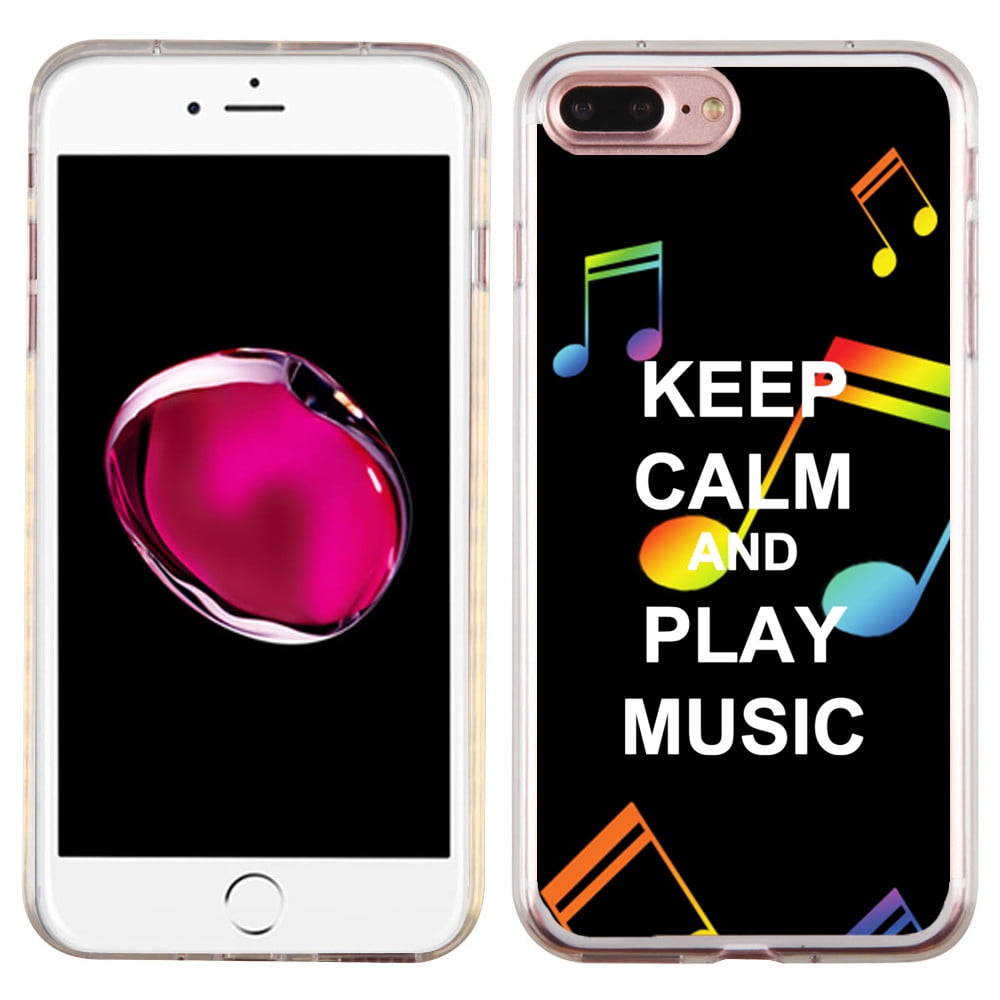 Slim-Fit Case for Apple iPhone 8 PLUS / 7 PLUS, OneToughShield ® Premium TPU Gel Protector Phone Case - Keep Calm Music