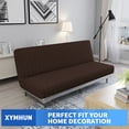 thumbnail image 7 of XYMHUN Armless Futon Cover Stretch Futon Slipcovers with Elastic Bottom Dark Coffee, 7 of 7