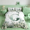 thumbnail image 2 of Manfei Watercolor Letter G Eucalyptus Flower Full Size Comforter Sets for Kids Boys and Girls, Botanical Print Bedding Sets, Gray Reversible 3 Pieces, 1 Comforter and 2 Pillowcases, 2 of 6