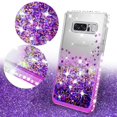 thumbnail image 2 of Compatible for Samsung Galaxy Note 8 Case, with [Temper Glass Screen Protector] SOGA Diamond Glitter Liquid Quicksand Cover Cute Girl Women Phone Case [Clear/Purple], 2 of 6