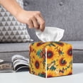 thumbnail image 6 of Gukieu Colorful Bohemian Sunflower Print Leather Tissue Box, PVC Waterproof Velcro Opening and Closing Square Tissue Box Holder, Suitable for Home and Office Decoration, 6 of 7