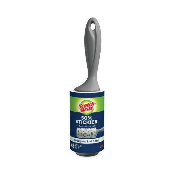 Scotch-Brite Lint Roller Extra Sticky Heavy-Duty Handle - 48 Sheets, Single Piece