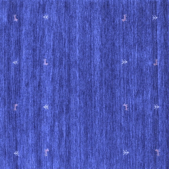 Ahgly Company Indoor Square Abstract Blue Contemporary Area Rugs, 7' Square