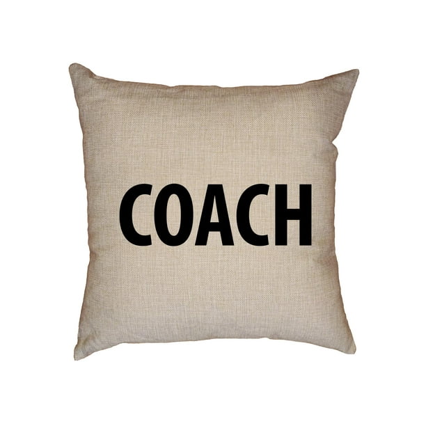 COACH Simple Large Print Sports Decorative Linen Throw Cushion Pillow