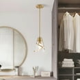 thumbnail image 4 of Parrot Uncle Modern Gold 1-Light Pendant Light with Glass Shade, 4 of 12