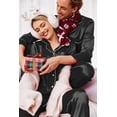 thumbnail image 3 of Ekouaer Couples Matching Pajamas Silk Long Sleeve Sleepwear Satin Soft Button Down Loungewear Pjs Set, 3 of 6