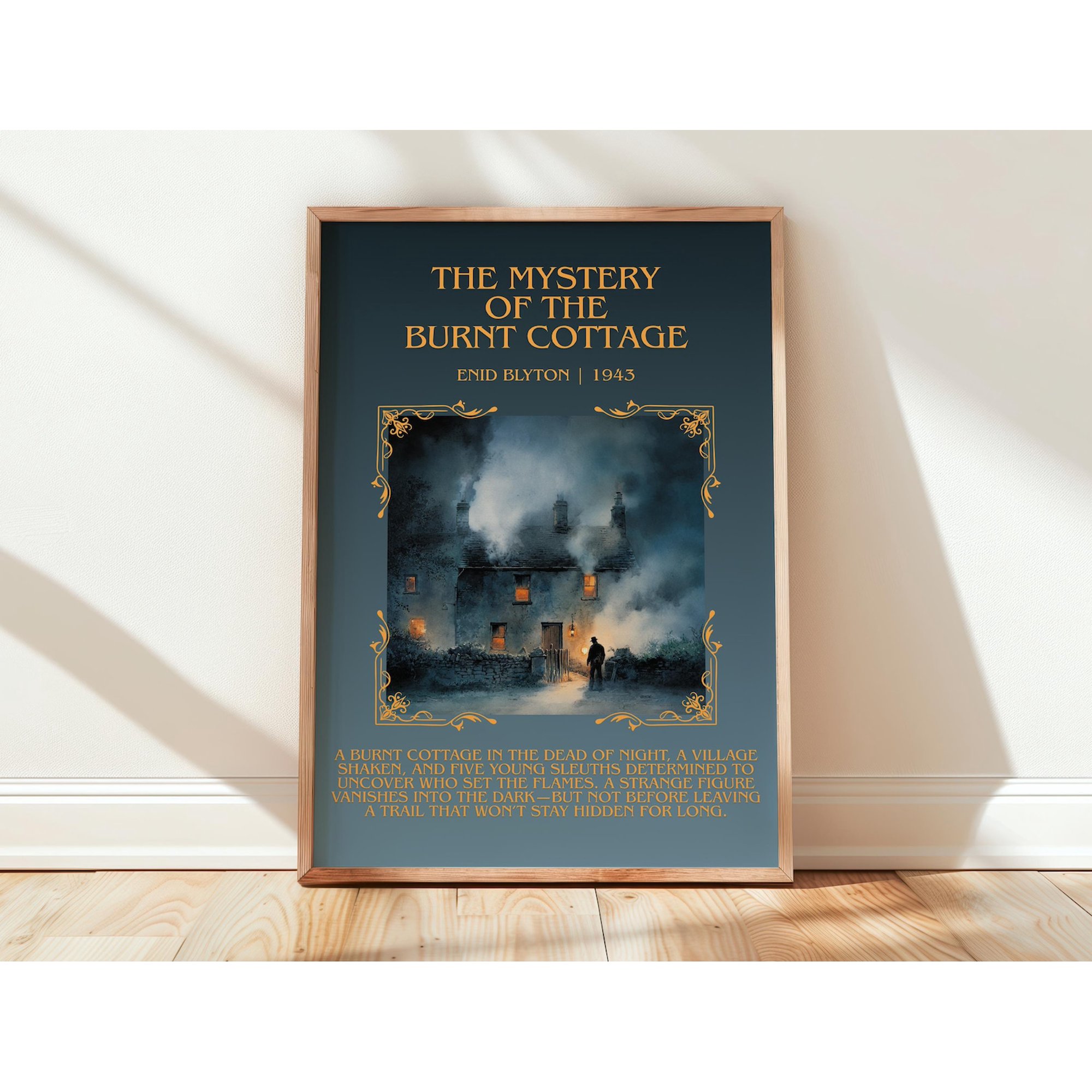 The Mystery of the Burnt Cottage by Enid Blyton Book Poster Children s Literary Wall Art Bookish Gift Reading Nook Print UNFRAMED