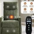 thumbnail image 3 of AENKYO Swivel Recliner Chair, Manual Rocking Massage Chair, Heated for Adults, for Living Room,Green Chenille, 3 of 7