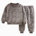 thumbnail image 4 of Gerichy Kids Fuzzy Loungewear Pajamas Sets Long Sleeve Solid Fleece Pullover Top and Pants 2pc Fluffy Clothes for Girls Boys 2T-9T, 4 of 4