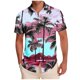 thumbnail image 1 of Mens Casual Manga Corta Botón Abajo Camisas Impresas Bolsillo Turndown Cuello Blusa para Verano Al Aire Libre Casual Uso Diario Hombre Manga Corta Botón Abajo Camisas con Bolsillo, 1 of 6
