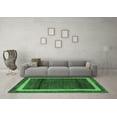 thumbnail image 3 of Ahgly Company Indoor Round Abstract Emerald Green Modern Area Rugs, 4' Round, 3 of 4