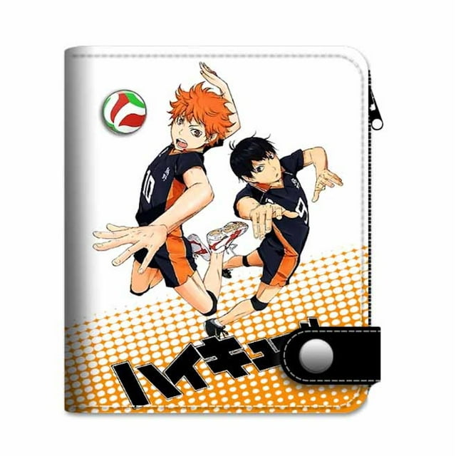 Billetera Haikyuus Hinatas Shoyos con personajes de anime, delgada y plegable