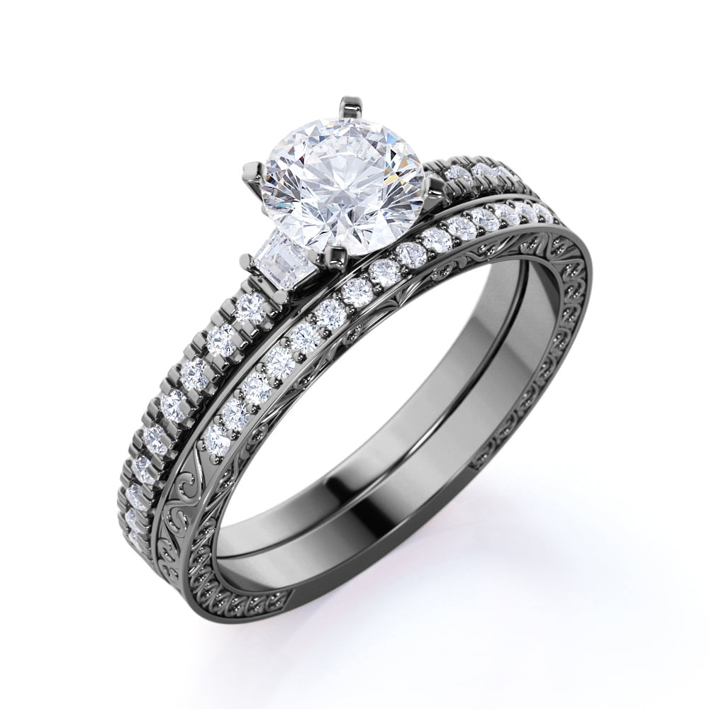 Details about   1.50 Ct Round Diamond Engagement Ring Wedding Bridal Set 10K Yellow Gold Finish 