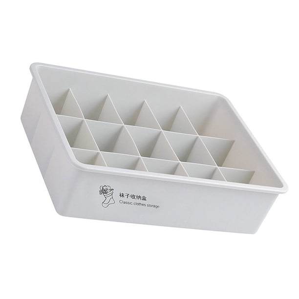 Matsuzay Caja de almacenamiento de ropa interior Calcetines de plástico Rejillas de cajones Organizador de sujetadores para el hogar Almacenamiento y organización del hogar Gris 15 cuadrícula