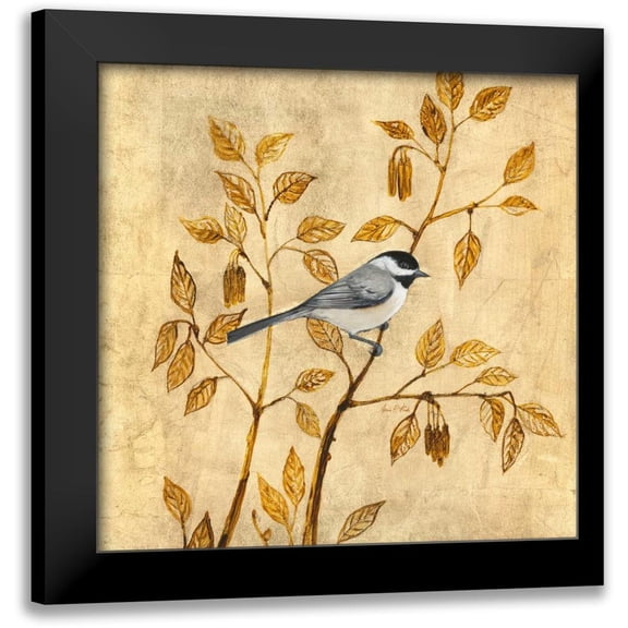 Fisk, Arnie 12x12 Black Modern Framed Museum Art Print Titled - Golden Chickadee