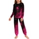 thumbnail image 2 of Conjuntos de blusa y camisa de manga larga con cuello redondo para niños y niñas de 5 a 14 años con estampado y bolsillo. Conjunto de top y pantalón de manga larga., 2 of 9