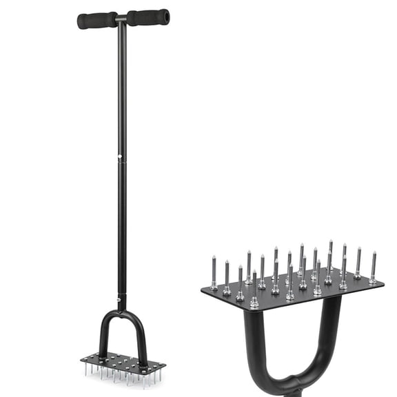 BN-LINK Manual Lawn Aerator,20 Spikes Lawn Aerator Tool,Efficient Grass Aerator for Yard, Garden, Lawn Aeration, Soil Loosening