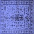 thumbnail image 1 of Ahgly Company Machine Washable Indoor Square Oriental Blue Traditional Area Rugs, 3' Square, 1 of 4