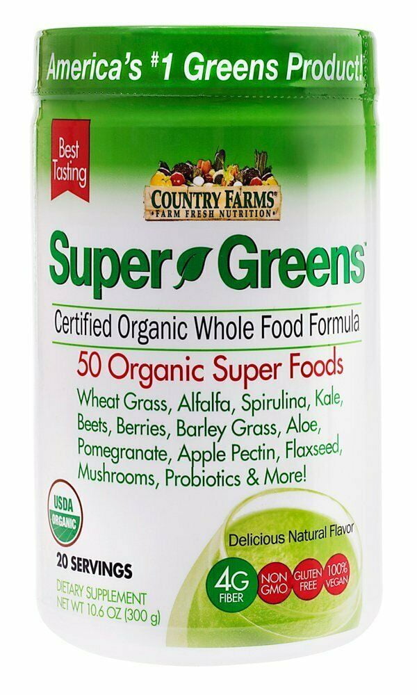 Country Farms Super Greens Organic Drink Mix, Natural Flavor, 10.6 oz