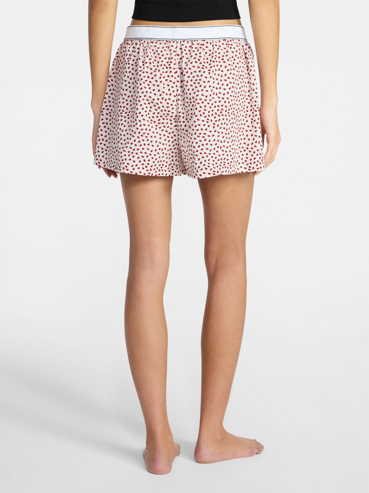 No Boundaries Sleepwear Cotton Boxer Shorts, 3'' Inseam, Women's XS-XXL
