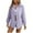 Purple, variant on Inleife Striped T-Shirts Women Women's Fashion Solid Lapel Long Sleeves Casual T-Shirt Top