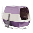 thumbnail image 2 of YIMWNYI Fully Enclosed Litter Box for Cats, Odor-Proof, Splash-Proof, Spacious with Observation Window, Easy to Clean, Non-Slip Base, Large Size, Green/Pink/Purple/Blue, 2 of 7