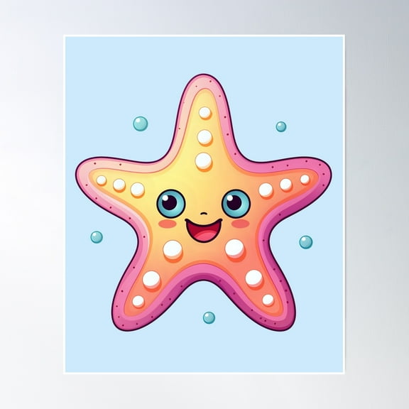Cute Starfish Poster Wall Art, Modern Wall Decor, 8x12 UNFRAMED