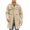 Khaki, variant on HuaLeiMao Men's Cropped Trench Coat Trendy Solid Color Double Breasted Trench Coats Comfy Breathable Long Sleeve Lapel Outwear