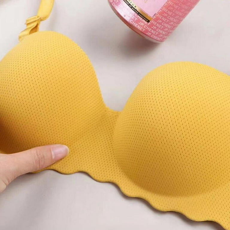 Clearance!Maiden Candy Color Seamless Gather Comfortable Hollow Breathable  Bra Wirefree Strap Adjustable Thin Palm Cup Girls Bra