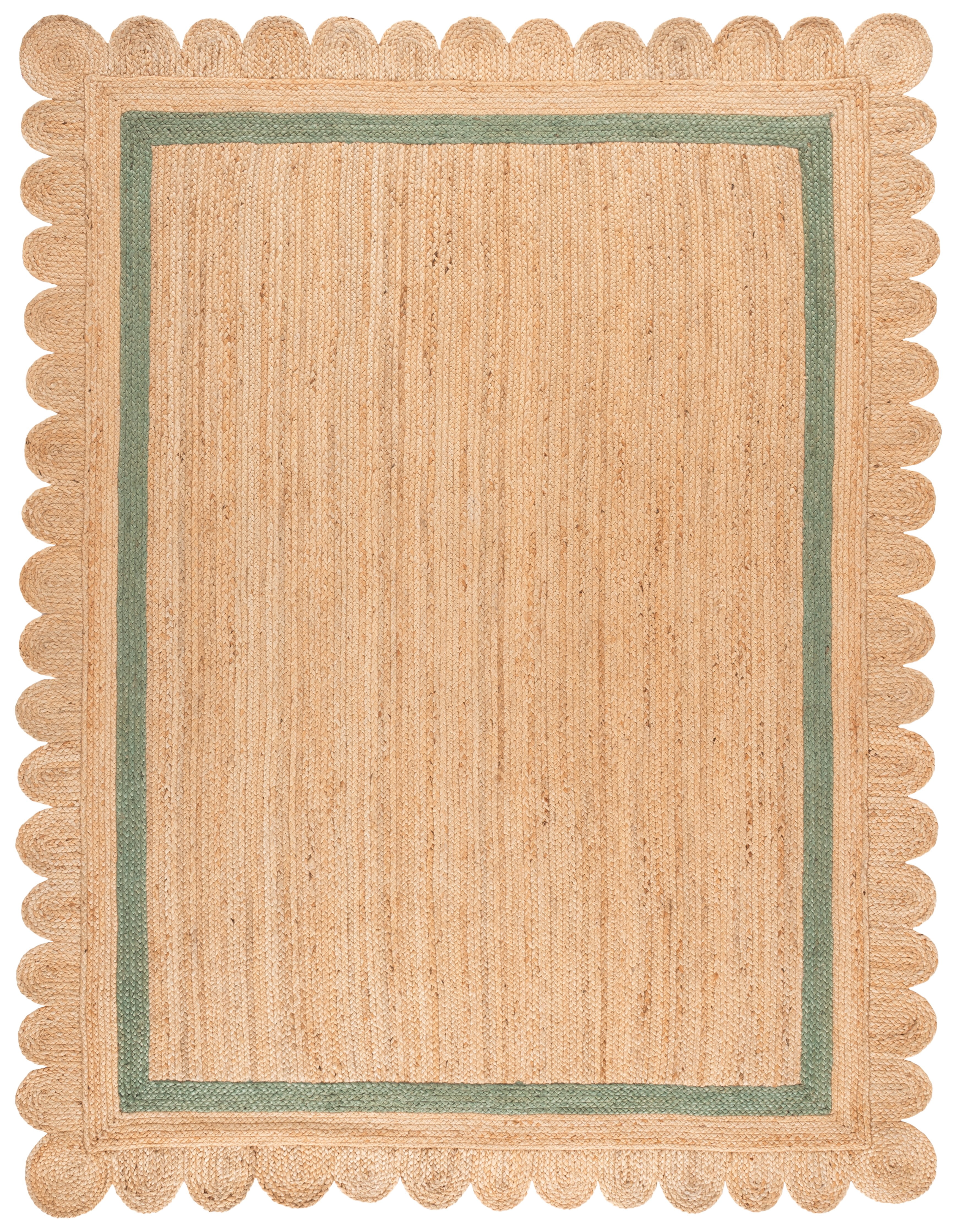 Safavieh Natural Fiber Archibald Bordered Area Rug, Natural/Light Green, 9' x 12'