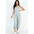 thumbnail image 4 of Relaxed French Terry Sleeveless Scoop Neck Jumpsuit with Front Pocket, 4 of 9