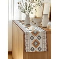 thumbnail image 5 of Table Runner 70 Inches Long for Kitchen Dining, Southwest Geometric Dresser Scarf Farmhouse, Dining Table Decorations for Wedding/Parties, Western Beige Grey Boho Vintage Wooden 13 x 70 In, 5 of 9
