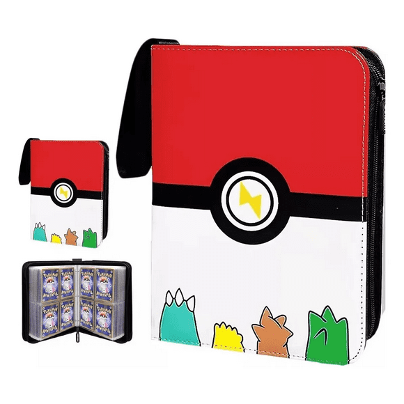 Tarjetero Pokémon 4 Bolsillos 400 Tarjetas Álbum Xtellar rojo
