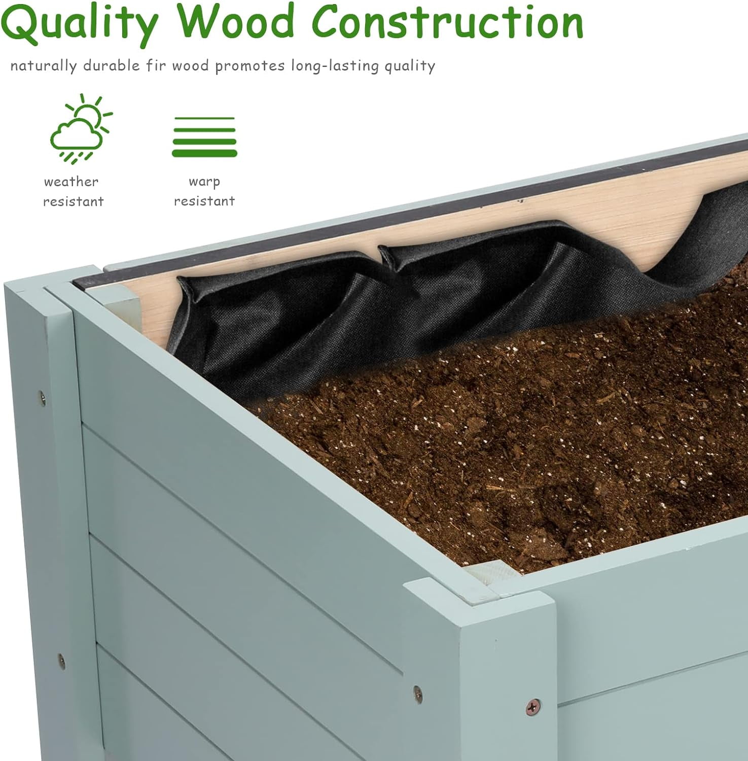 WONDER GARDEN Kids Raised Garden Bed,Raised Garden Bed-Planters for Outdoor Plants - Wood Planter Boxes Outdoor for Kids with Legs and DIY Chalkboard for Vegetables Flower Herb