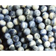 GIFTSJOY 8mm 15.5 Inches Sodalite Calcite Matte Round Beads Genuine Gemstone Natural Jewelry Making