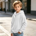 thumbnail image 3 of Jalioing Boys Quarter Zip Hoodies Casual Loose Long Sleeve Texture Pullover Fashion Basic Solid Sweatshirt 3-14 Years, 3 of 9