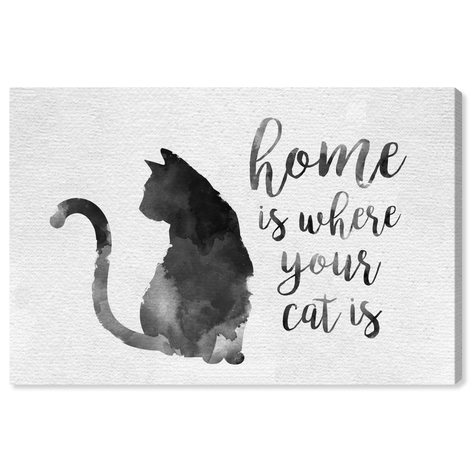 Runway Avenue Typography And Quotes Wall Art Canvas Prints Cat Is Home Family Quotes And Sayings Black White Walmart Com Walmart Com