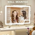 thumbnail image 5 of Vanity Mirror with Lights, 32" x 22" Large Lighted Vanity Mirror with Dimmable 3 Modes, LED Makeup Mirror, Touch Screen Control, USB Charging Port, Tabletop or Wall-Mounted, 5 of 7