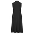 thumbnail image 5 of Zpanxa Women's Button Dress, Sleeveless Turndown Collar Solid Dress, Summer Casual Loose Tank Dress, A-line Solid T Shirt Long Dress, Plus Size Midi Dresses Black XXL, 5 of 7