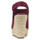 thumbnail image 3 of Sandalias De Cuña Tacón De Plataforma Alpargata Para Mujer Borgoña 35, 3 of 6