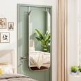 thumbnail image 2 of LIVIZA Full-Length Mirror Jewelry Cabinet with LED Light & Lockable, Wall Door Mounted Jewelry Armoire Organizer,White, 2 of 8