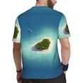 thumbnail image 2 of Wukai Paradise Island Print Men's Short-Sleeved Mesh T-Shirt,Quick-Dry Short Sleeve Workout T-Shirt-, 2 of 8