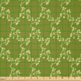 thumbnail image 2 of Ambesonne Retro Fabric by the Yard Microfiber, Vintage Silhouette of Branch, 2 Yards, Pale Olive Green Khaki, 2 of 2