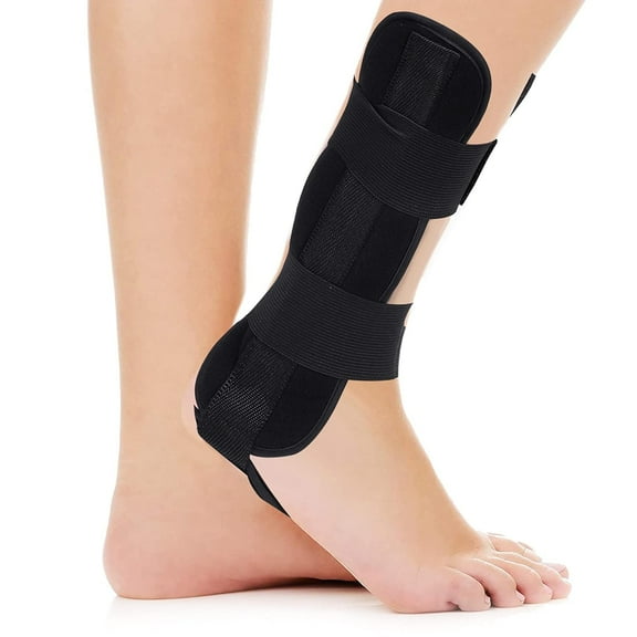 Foot Drop Orthosis, Adjustable Ankle Brace Support Brace Stabilizer, Correction Splint for Sprain and Arthritis Recovery (M) black