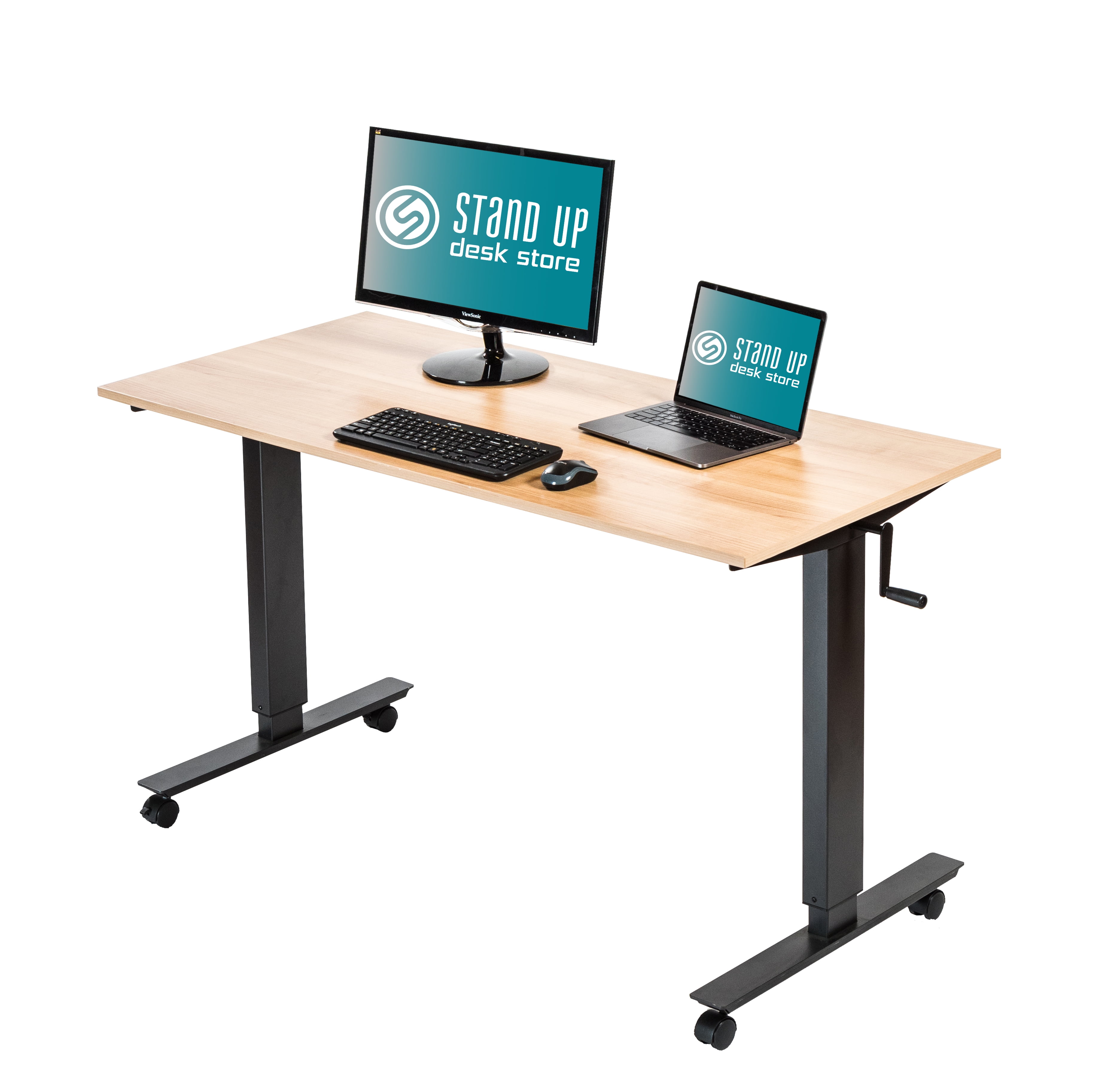 Stand Up Desk Store Crank Adjustable Height Rolling Standing Desk