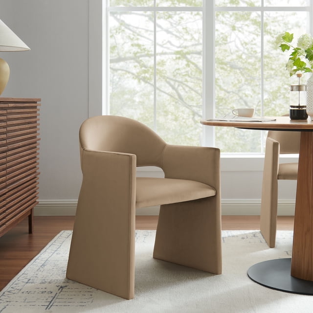 Modway Talia Performance Velvet Dining Armchair, Taupe