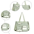 thumbnail image 6 of Faraee Cute Messenger Bag Womens Canvas Shoulder Crossbody Purse Multi Pockets Top Handle Satchel Casual College School Handbag Green, 6 of 7