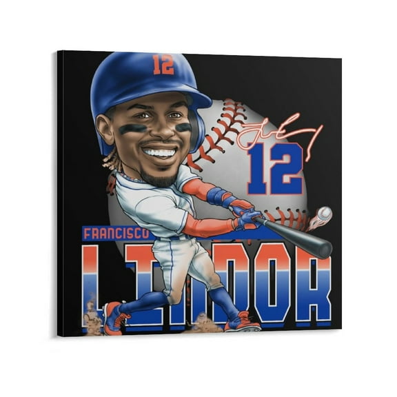 Francisco Lindor Canvas Poster Posters Art Print Wall Photo Paint Poster Hanging Picture Family Bedroom Decor Gift 20x20inch(50x50cm)