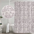 thumbnail image 4 of Farmhouse Flower Shower Curtain Set - Extra Long 72" x 96" Washable Bathtub Curtain with 12 Hooks, Botanical Vintage Purple Leaf Plant Waterproof Fabric Stall Shower Curtains for Bathroom Décor, 4 of 6